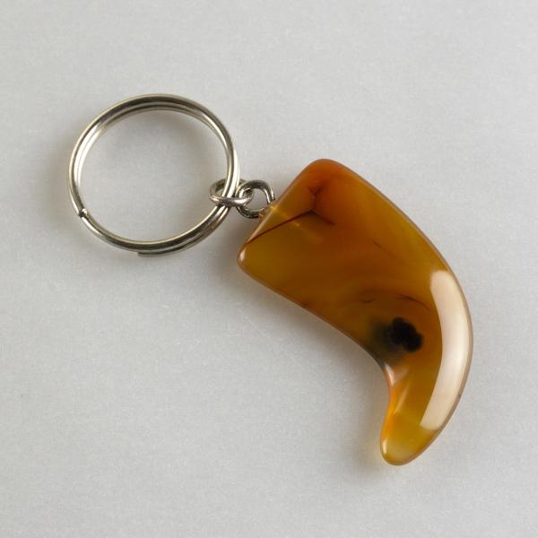 Keychain with Agate horn | Lenght 6 cm, stone 3,3X2,5X0,5 cm