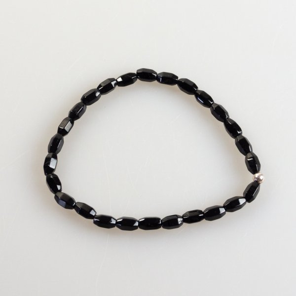 Men's bracelet in black tourmaline | 22 cm (M-L)