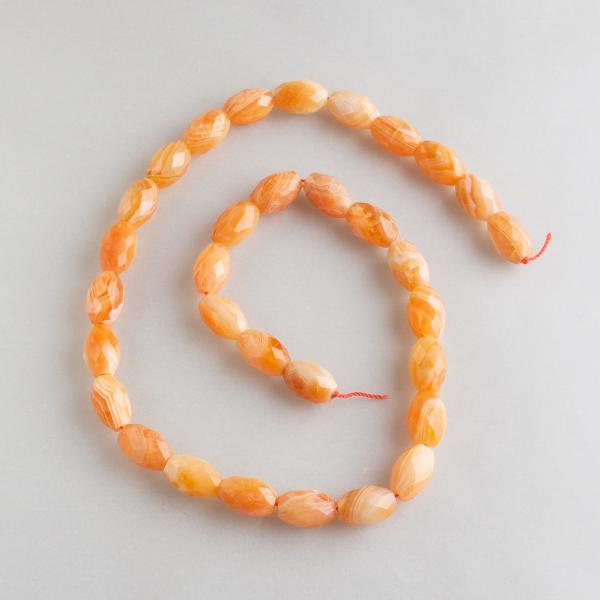 Orange Agate Beads Strand | Lenght 40 cm, stone 1,2X0,8 cm