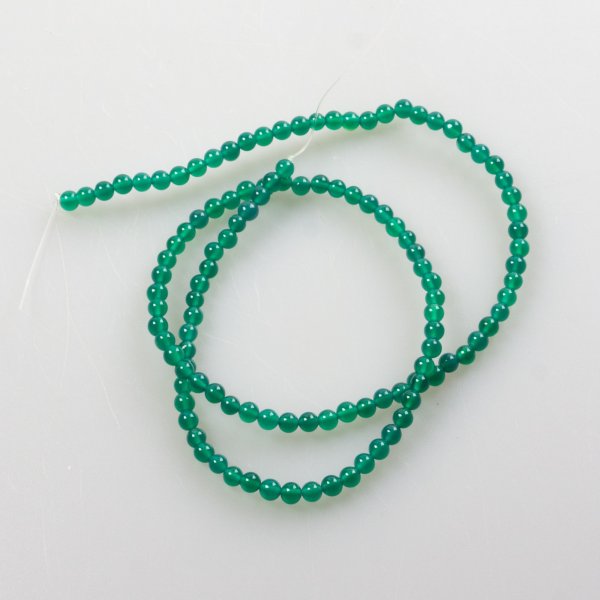 Green Agate Beads | Lenght 40 cm, stone 3 mm