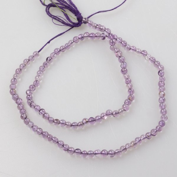 Amethyst beads, DIY jewelry | Length 35 cm, stone 3 mm