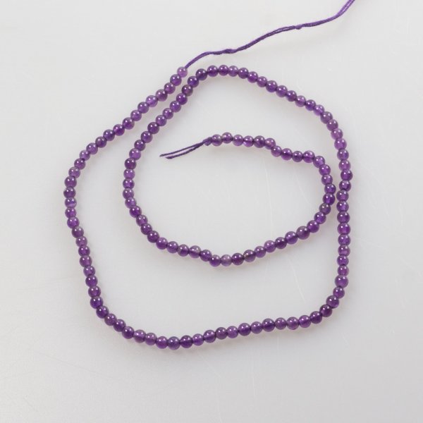 Amethyst beads, DIY jewelry | Length 40 cm, stone 3 mm