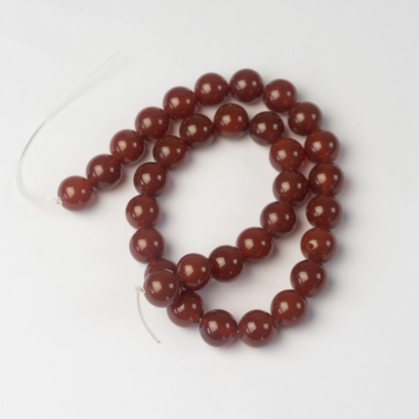 Carnelian Agate Beads | Lenght 39 cm, stone 1,2 cm