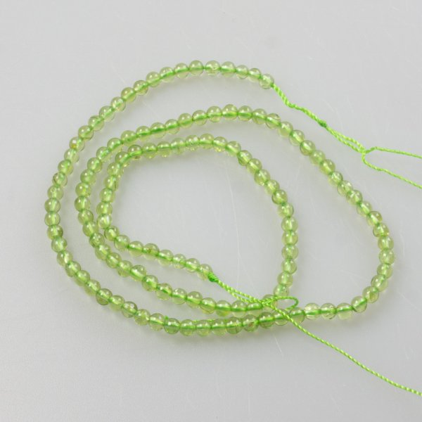 Peridot beads, DIY jewelry | Length 40 cm, stone 3 mm