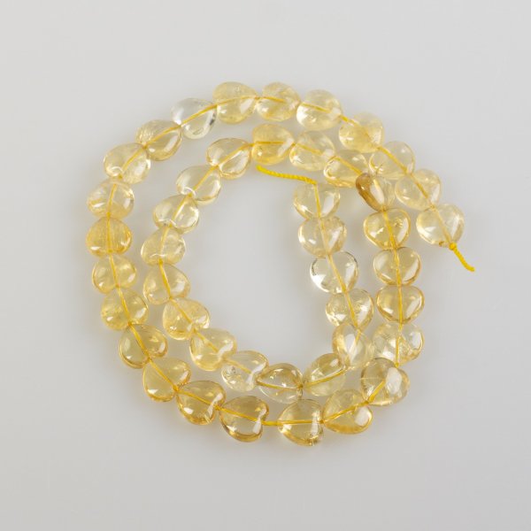 Citrine quartz thread with hearts | Length 42 cm, stone 1 cm