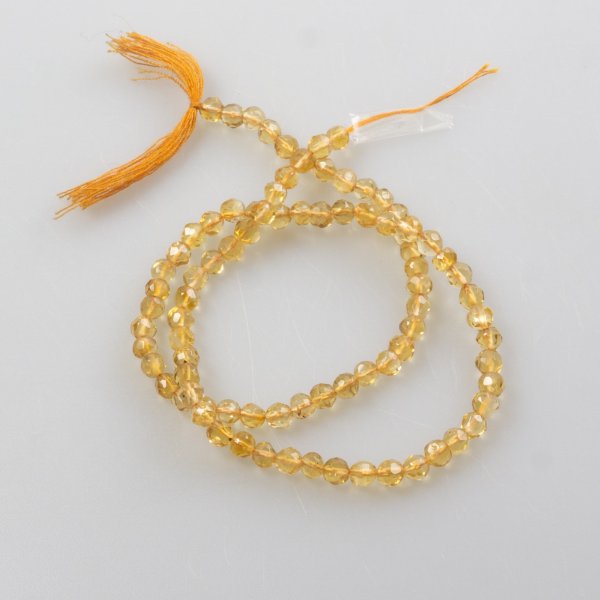 Citrine Quartz Faceted Beads | Lenght 40 cm, stone 4 mm