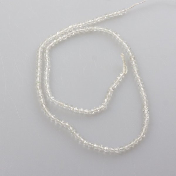 Hyaline Quartz Faceted Beads | Lenght 40 cm, stone 3 mm