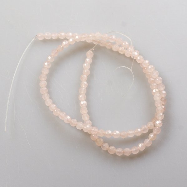 Rose Quartz Faceted Beads | Lenght 40 cm, stone 4 mm