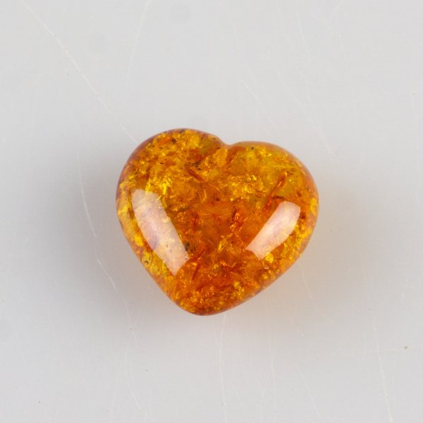 Heart in Ambroid, perforated stone | 1,6 - 1,8 cm