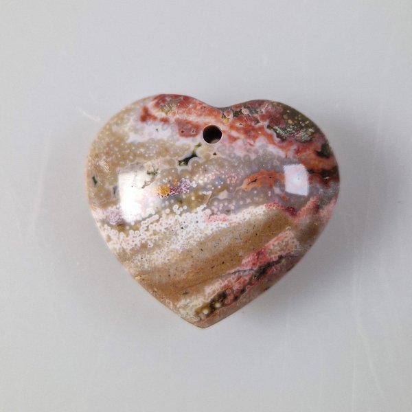 Orbicular Jasper Pierced Heart | 3 - 3,5 cm