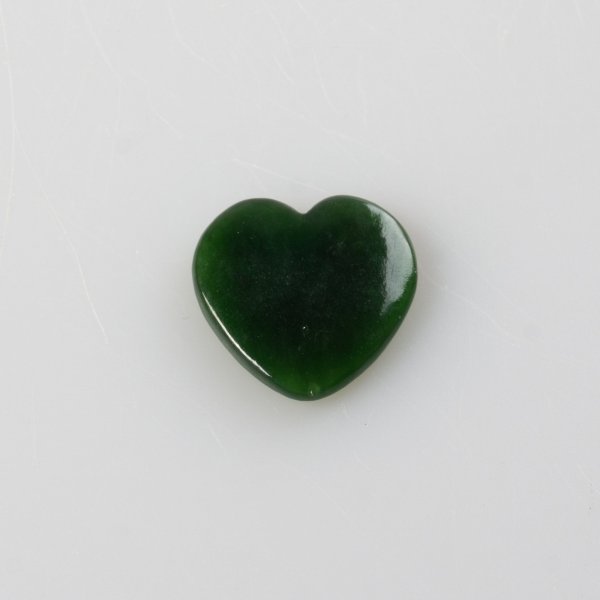 Jade heart, pierced stone | stone 20x3 mm, hole 1 mm