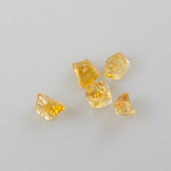 Set 5 Natural perforated citrine quartz | stone 10 mm, hole 1 mm