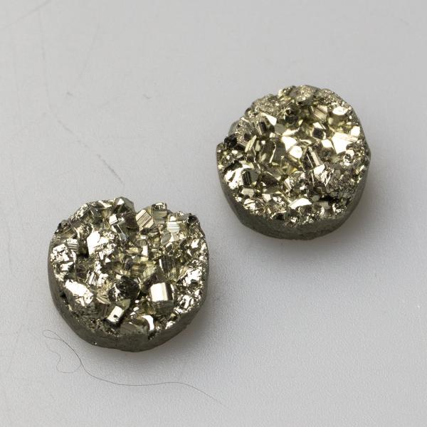 Pair Pyrite Druzy Round 1,5X0,8 cm 0,010 kg