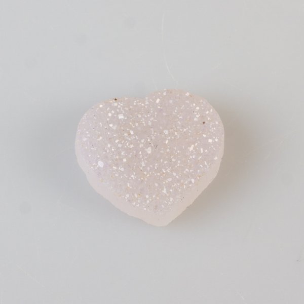 White Agate Druzy Heart | 2,3 - 2,5 cm