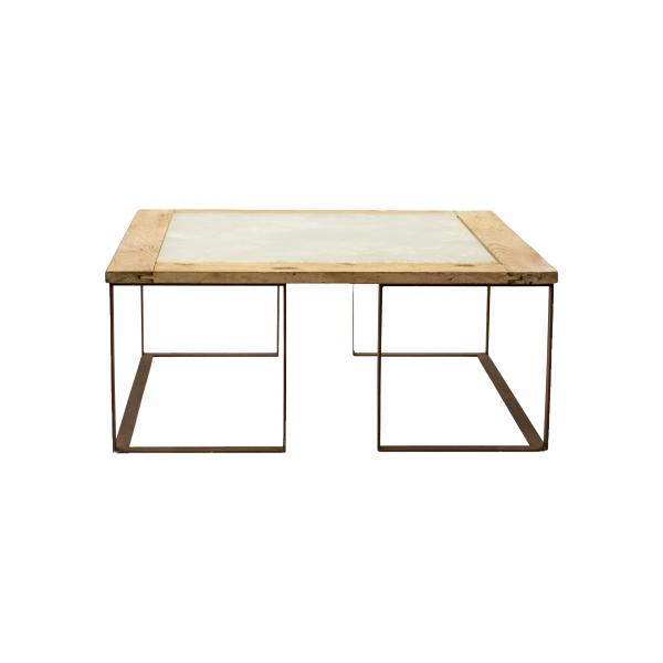 Table with interchangeble top in Quartz or Amethyst | 90X90X38 cm 35 kg