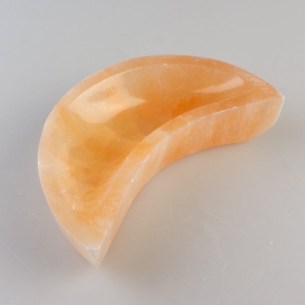 Moon Bowl of Orange Selenite | 12 x 7,5 x 3 cm