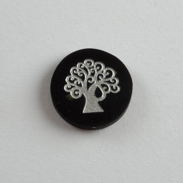 Shungite adhesive plate with Tree of life engraving | 2,2 cm