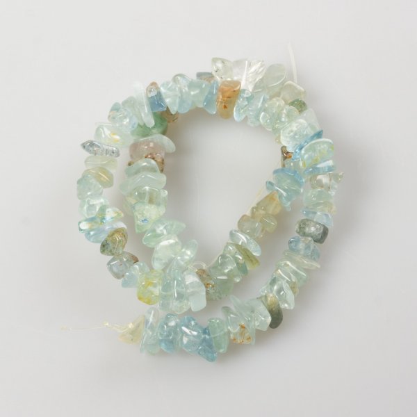 Aquamarine beads, DIY jewelry | Length 40 cm, stone 1,5 cm circa