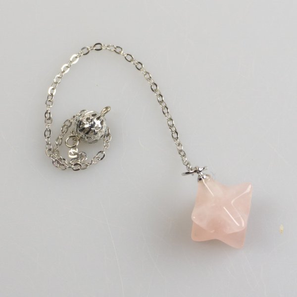 Merkaba Pendant Rose Quartz | stone 1,5 cm, chain 18,5 cm