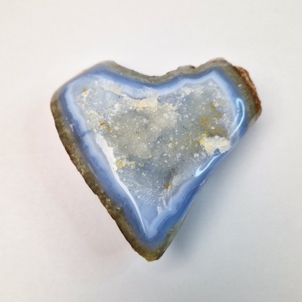 Chalcedony drusy heart | 8,5 x 8,5 x 2,8 cm
