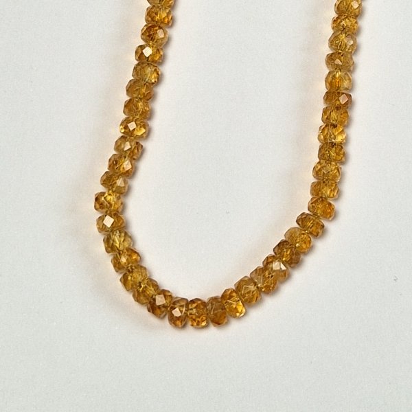 Necklace with faceted natural citrine quartz, silver clasp