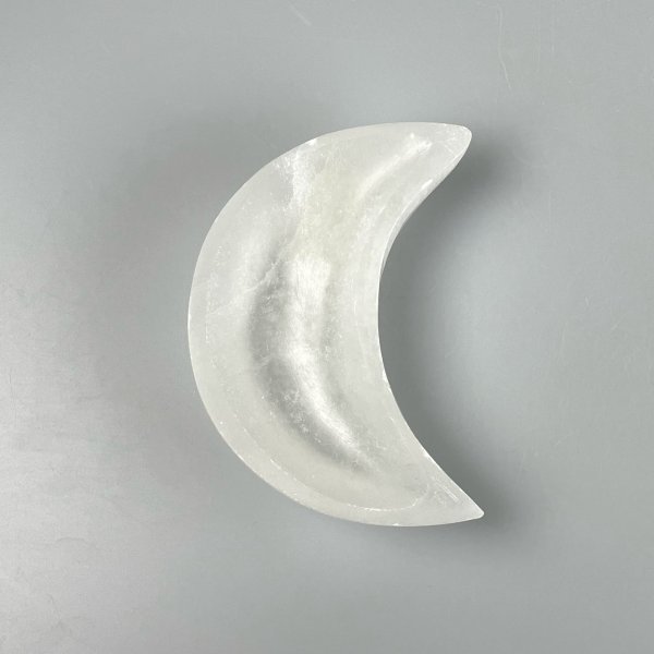 Selenite Moon Bowl | 10 x 7 x 3 cm