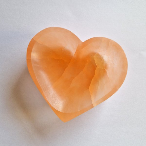 Heart Bowl of Orange Selenite | 10,5 x 9,5 x 3 cm